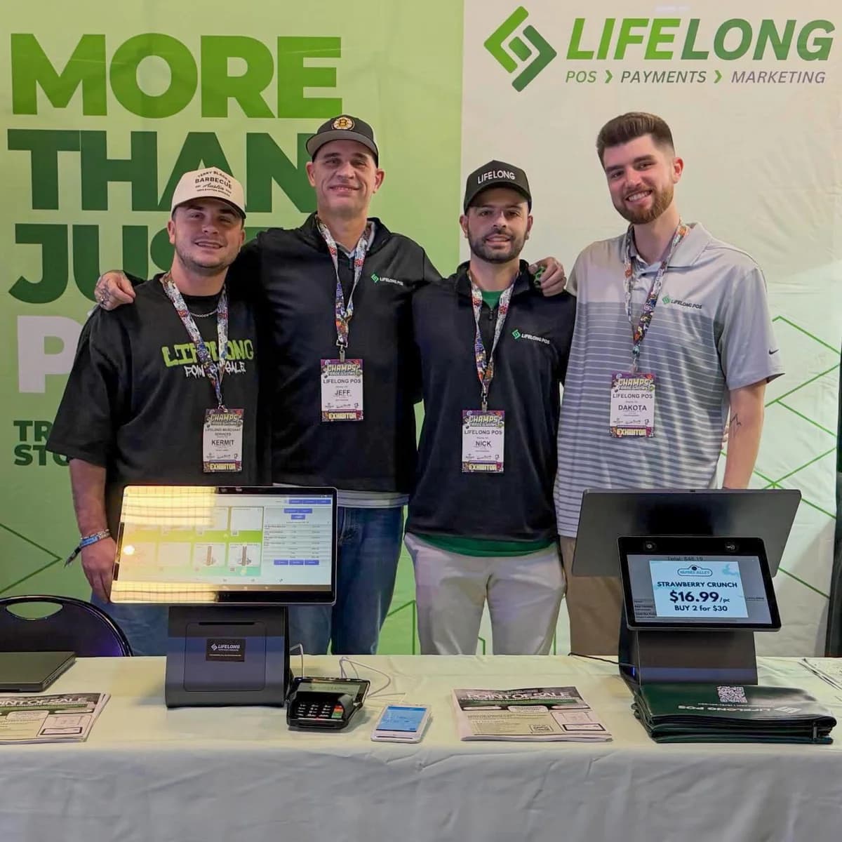 Lifelong team at the Champs trade-show booth